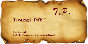 Tunyogi Pál névjegykártya